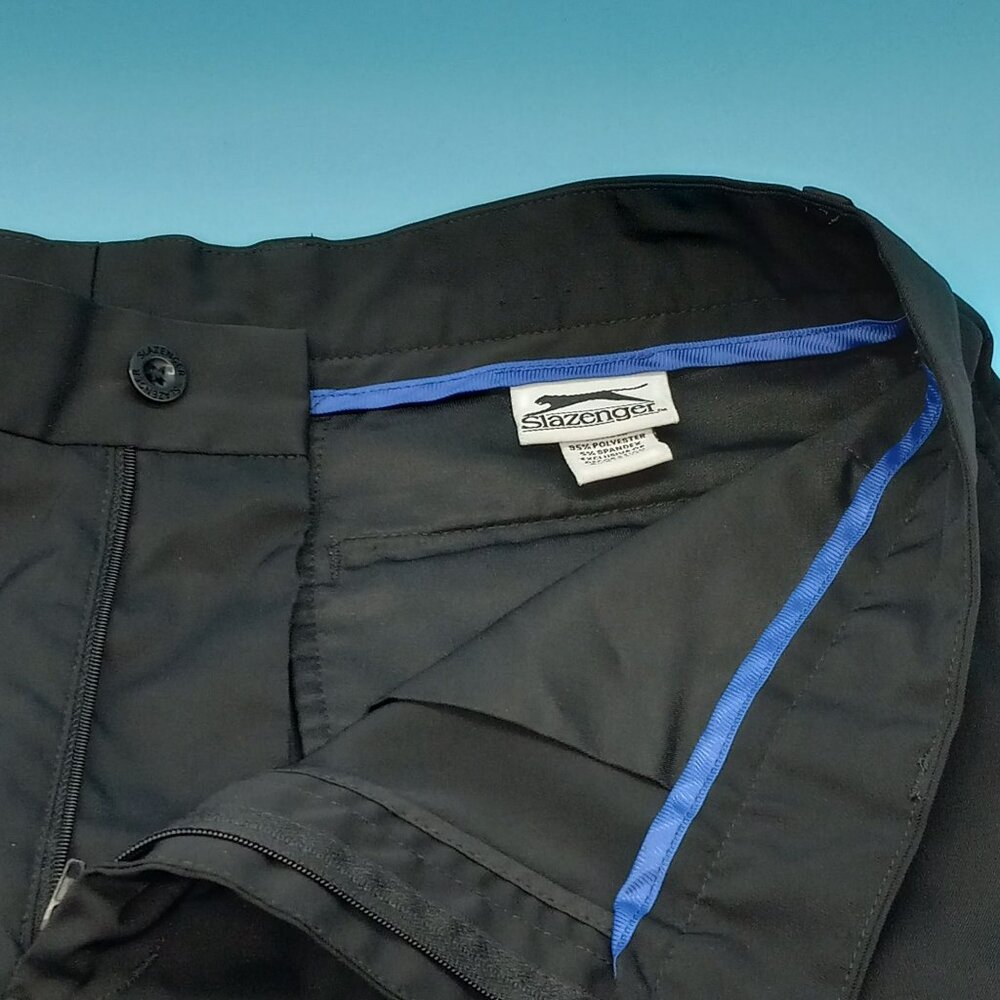 Men's Slazenger Black‎ Dress Golf Shorts Polyester Spandex Flat Front Si… - Picture 12 of 13
